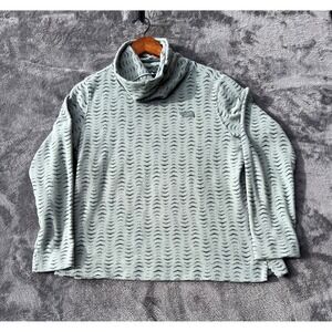 The North Face Fleece Sweater Womens Large Green Novelty Glacier Pullover